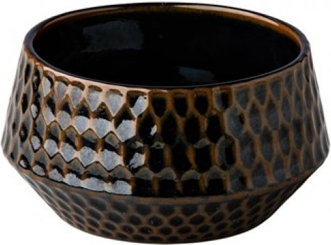 Raw Serving Bowl Round Ceramic Gold with Diameter 13.7cm 4pcs