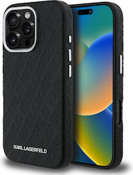 Karl Lagerfeld Grained Pu Repeated Logo Черен (iPhone 16 Pro)