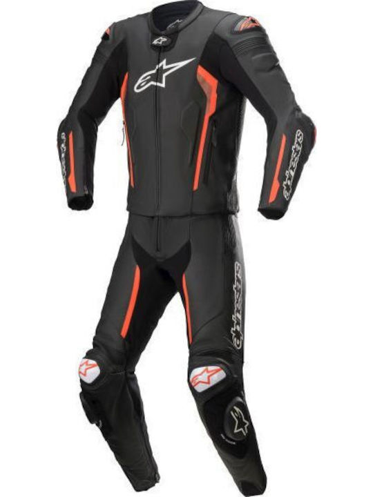 Costum Din Piele Pentru Motociclist Alpinestars Coveralls Missile V2 Negru Fluo Roșu