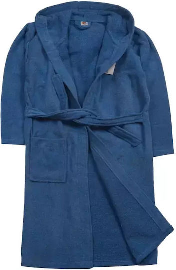 Serafino Kids Hooded Bathrobe Blue