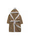 Serafino Kids Hooded Bathrobe Beige