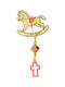 Atofio Kosmima Child Safety Pin made of Gold 9K with Cross