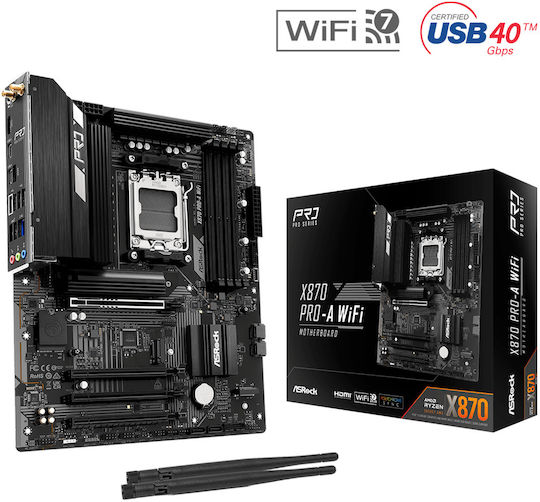 ASRock X870 Pro-A WIFI Motherboard ATX με AMD AM5 Socket 90-MXBT6-A0UAYZ
