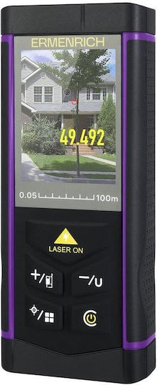 Ermenrich Pro Lr100 Laser Measurer Tft Display Camera Up To 100 Meters Measuring Range Black