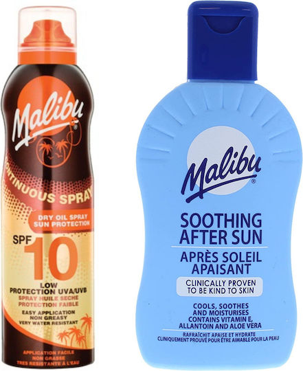 Malibu Dry Oil Spray Spf10 175ml + After Sun Balm 200ml