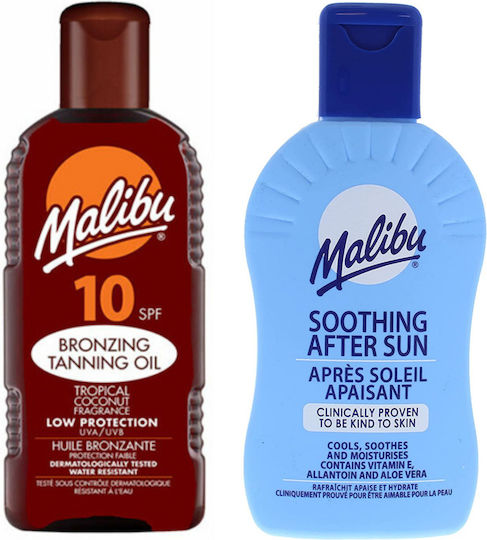 Malibu Tanning Oil Spf10 200ml + After Sun Balm 200ml