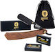 Bloony Rasierer Klingen Holzgriff Männer Set 10 Klingen Derby Premium Waschbeutel Pflege-Set Bart Anfänger Fortgeschrittene Nutzer