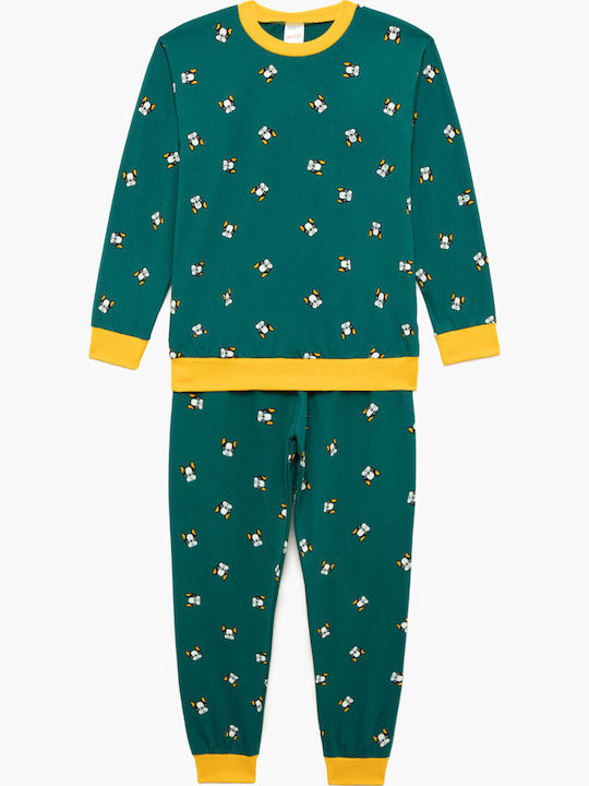 Minerva Pijama pentru copii Din bumbac Verde