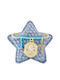 Child Safety Pin made of Gold Plated Silver with Cross and Icon of the Virgin Mary for Boy