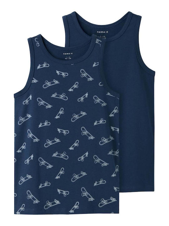 Name It Παιδικό Σετ με Φανελάκια Μπλε Navy 2τμχ
