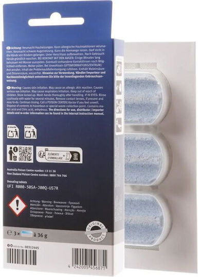 Bosch Bosch Tablete Decalcifiere 00312445 3 Tablete 36g Pentru Decalcifierea Rapidă a Mașinilor de Cafea Îndepărtează Rapid Depunerile de Calcar
