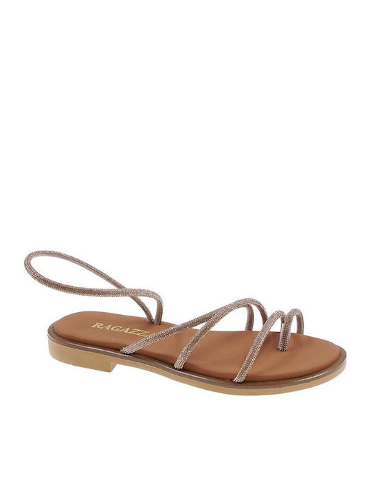 Ragazza Flache Sandalen Für Damen Beiges