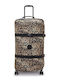 Kipling Spontaneous L Голям Куфар За Пътуване Wild Leopard С 4 Колела Височина 78см