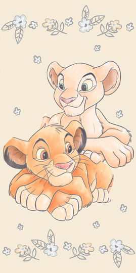 Disney Lion King Simba & Nala Bath Towel Kids' Beach Towel Yellow 70*140cm