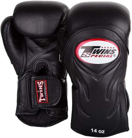 Twins Special Boxing Gloves Leather for Match Black
