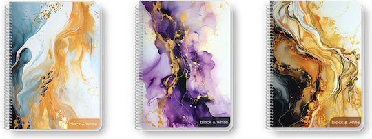 Black & White Spiral Caiet Cu dungi 2 de Subiecte 1buc (desene și modele diverse)