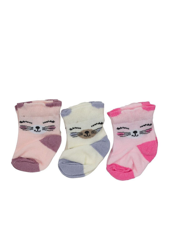 Findik Bebe Kids' Socks Pink 3 Pairs
