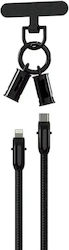 Καλώδιο 30cm Usb2.0 Usb-c Male Lighting Male 30w Μαύρο Καλώδιο 30cm Usb2.0 Usb-c Male Lighting Male 30w Μαύρο