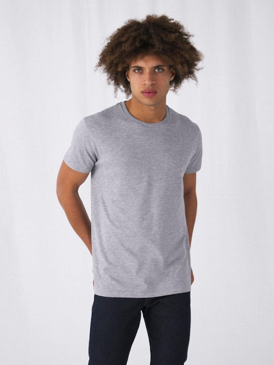 B&C E150 Ανδρικό Διαφημιστικό T-shirt Κοντομάνικο Γκρι Ανοιχτο