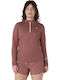 Icon Women's Blouse Long Sleeve with Zipper Burgundy