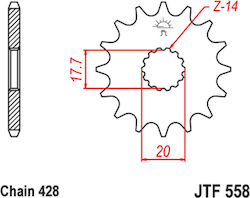 Γραναζι Εμπρος 558.17 577 17 18nc Yamaha Xvs 250 Dragstar 17δ Pbr