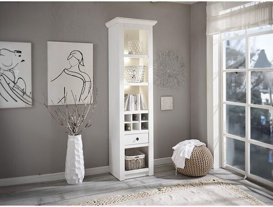 Bookcase with LED Marfere 107 White Pine 58x45x207cm