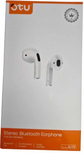 Ai-19 In-ear Bluetooth Handsfree Ακουστικά με Θήκη Φόρτισης Λευκά