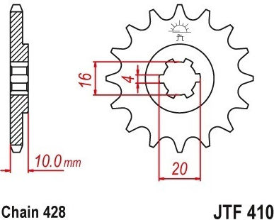 Предно Зъбно Колело 410.13 799 13 18nc Suzuki Fx125 13t Pbr