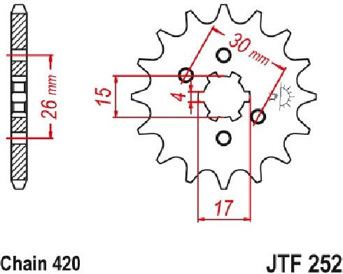 Front Sprocket 252.15 Honda C50 15T Taiwan A'
