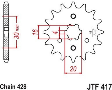 Front Sprocket 417.15 Kawasaki El125/Modenas Jaguh 175 JT