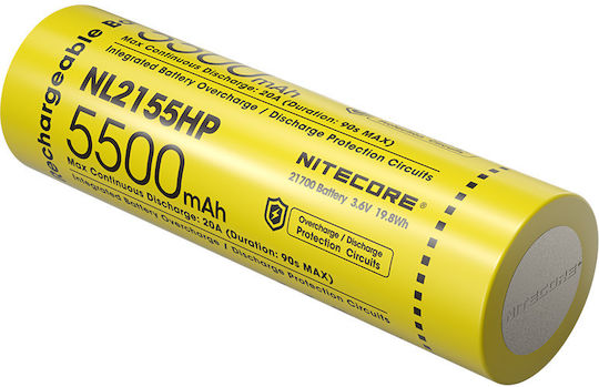 NiteCore NL2153HP Rechargable Battery 21700 Li-ion 5500mAh 3.6V 1pcs