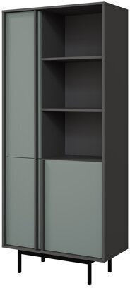 Bibliotecă Levali 101 Verde Prafuit, Antracit 83x43x195cm
