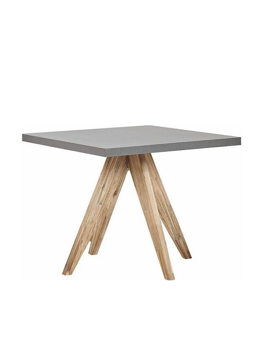 Nolsoro 100 Table Dining Room from Cement Grey, Light Wood Colour 90x76cm