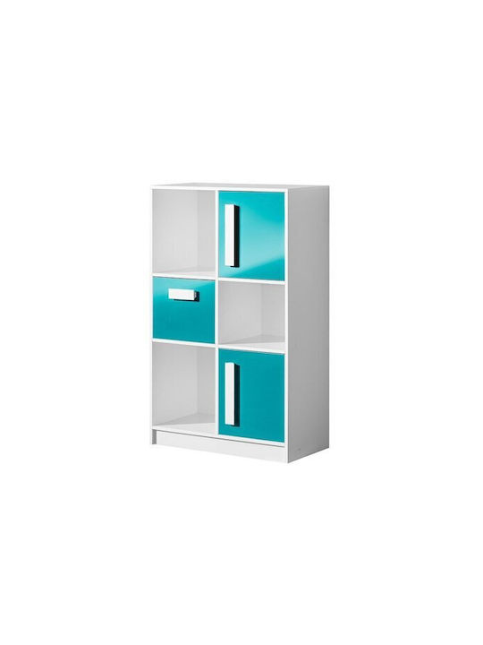 Biblioteci Merevari 101 Glossy Turquoise, White 2buc 80x40x133cm