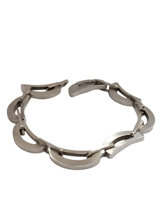 Kalliopi Silver Γυναικείο Βραχιόλι Αλυσίδα από Ατσάλι 24cm