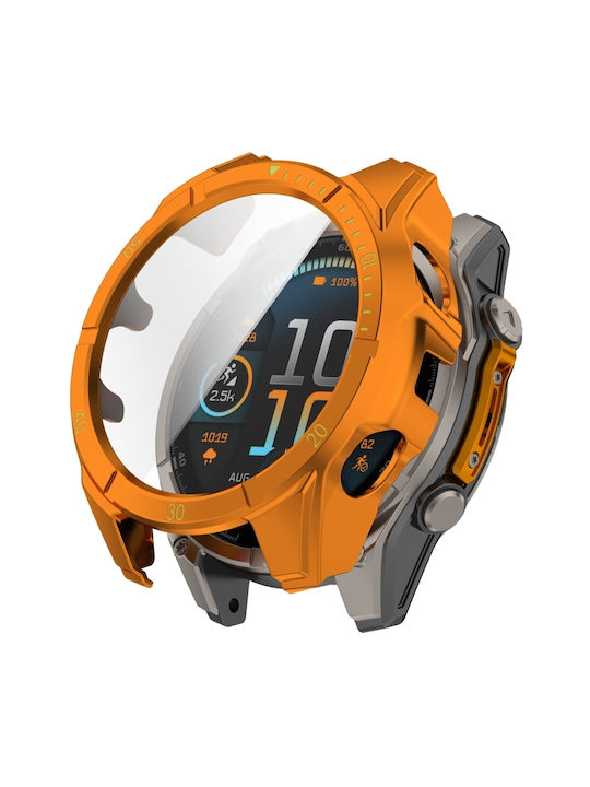 Garmin Fenix 8 Plastic Case with Glass in Orange color for Garmin Fenix 8