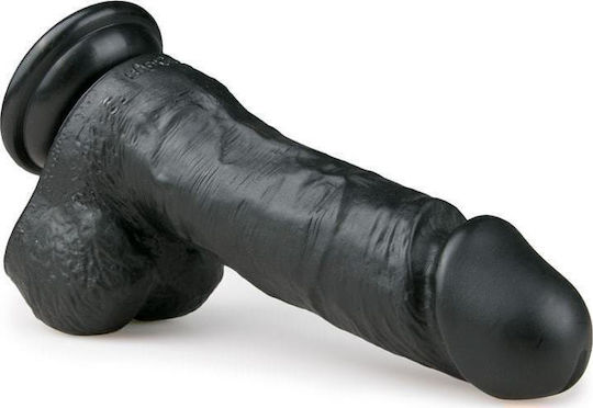 APH Ρεαλιστικό Dildo με Όρχεις και Βεντούζα Μαύρο 15cm