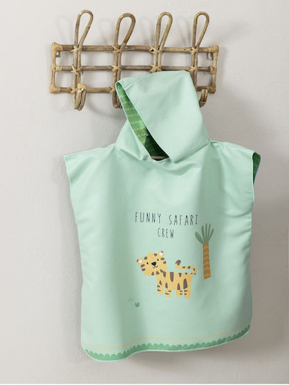 Poncho De Plajă Pentru Copii Micro Funny Safari Nima Microfiber Verde