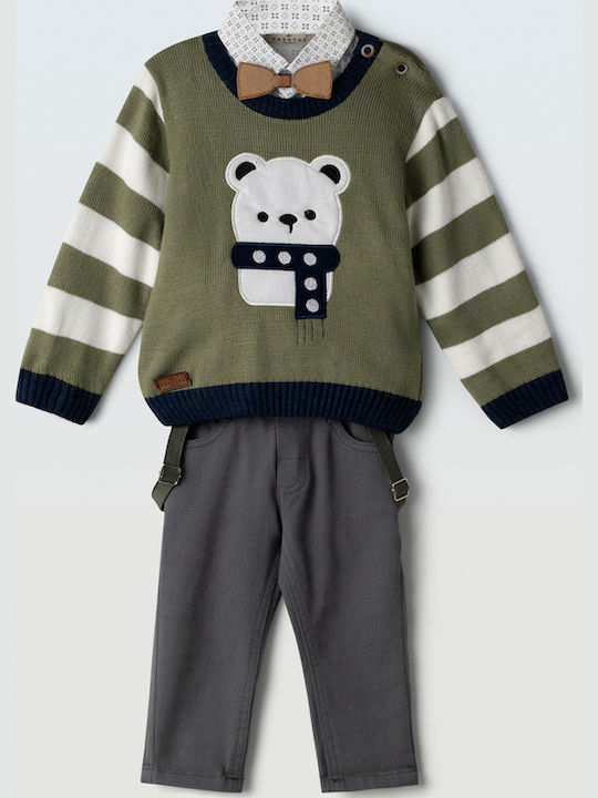 Kinder-Set mit Hose Winter 5Stück Khaki