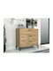 Larnolo 112 Wooden Chest of Drawers Black, Artisan Oak 92x40x83cm