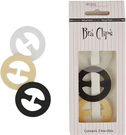 Bra Clips Secret Weapons X Back For Your Bra 3 Pieces Black-Beige Transparent