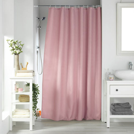 Sidirela Puerto Κουρτίνα Μπάνιου Υφασμάτινη 180x200cm Dusty Pink