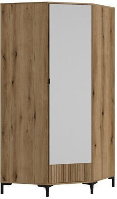Einzeltür Ecke mit Spiegel Lorcamu 112 90x90x198cm Oak