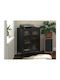 Μπουφές Tulsa 653 Black Velvet-Black Metal 80x40x101cm