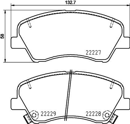 Brake Pad Set Em Hyundai i20 14--Hella Pagid-hl8db355036501