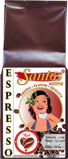 Santos Extra Espresso Kaffee Arabica Costa Rica Gemahlen 243gr