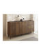 Bufet Comfivo Belviro cu Sertare Black Marble, Walnut 160x37x78cm