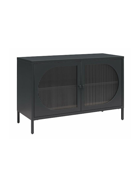 Sideboard Tulsa 652 made of Metal & Glass Black...