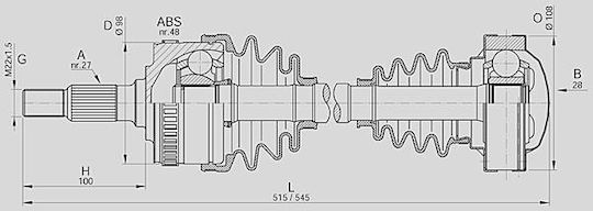 Mercedes-Benz Half Axle for Classe V 638/2