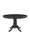 Berwyn 2369 Round Table Dining Room Wooden Black Velvet-Black Metal 75x75cm